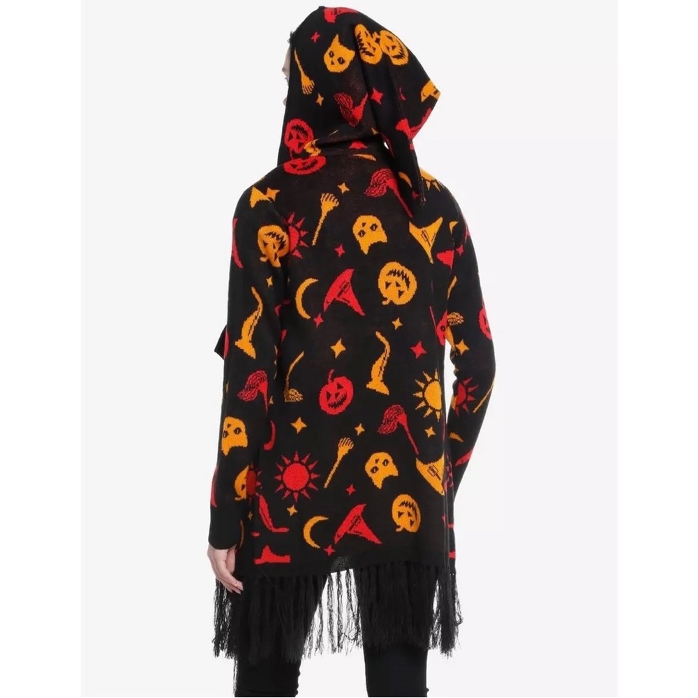 Her universe hocus pocus dani hooded fringe cardigan M halloween sweater - Picture 3 of 4